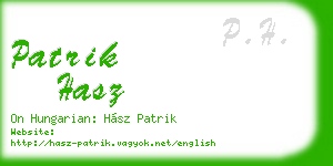 patrik hasz business card